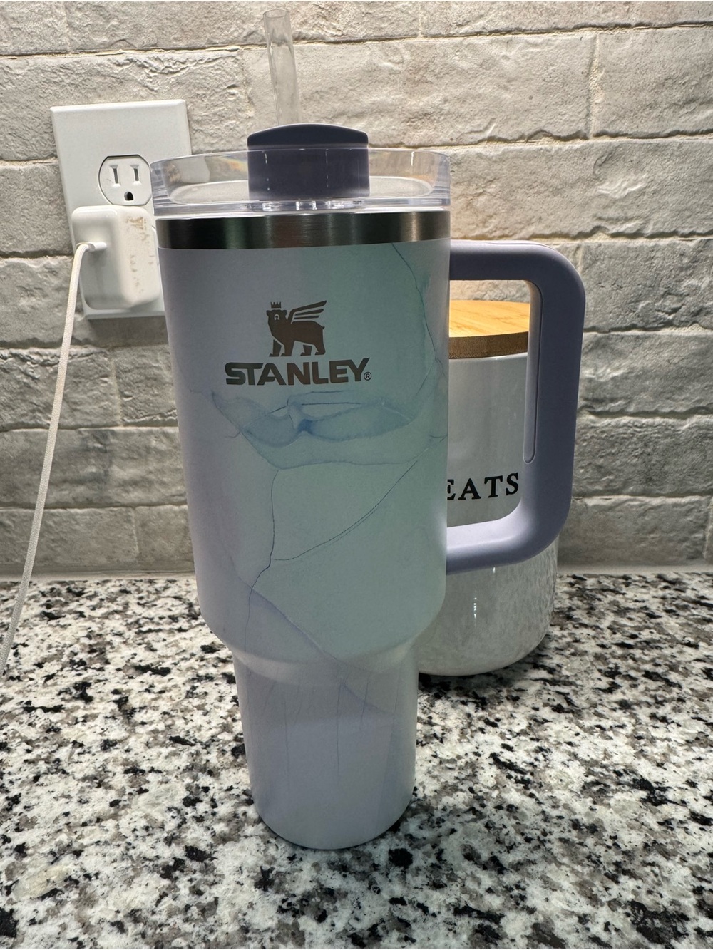 Stanley Lavender Marble Insulated Tumbler with Handle